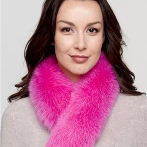 Luxurious Pink Faux Fur Scarf